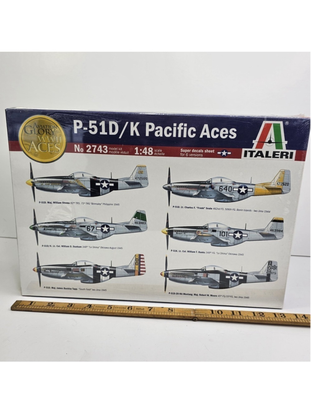 SEALED Italeri 2743 P-51D/K Pacific Aces 1:48 WWII Aces Model Kit NEW